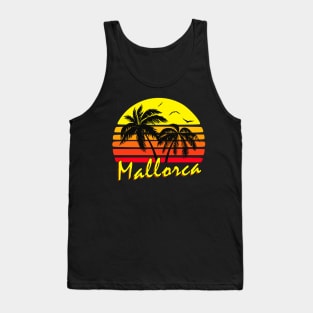 Mallorca Spain Retro Sunset Tank Top